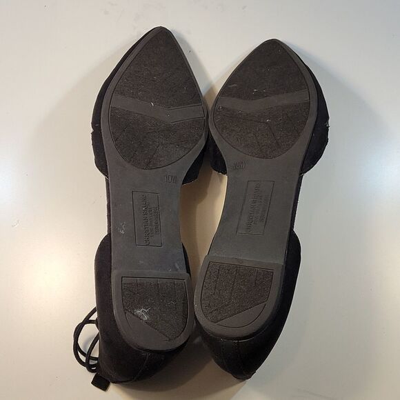 CHRISTIAN SIRIANO SUEDE LACE UP CUT OUT POINTED TOE FLAT SHOE - Picture 14 of 16